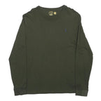 POLO RALPH LAUREN Mens Green Long Sleeve Crew Neck Cotton Blend T-Shirt L