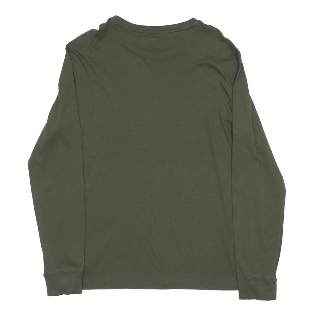 POLO RALPH LAUREN Mens Green Long Sleeve Crew Neck Cotton Blend T-Shirt L