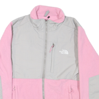THE NORTH FACE Womens Pink & Grey Fleece Jacket L Polyester Outdoor Zip