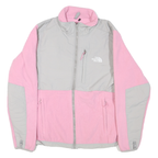 THE NORTH FACE Womens Pink & Grey Fleece Jacket L Polyester Outdoor Zip