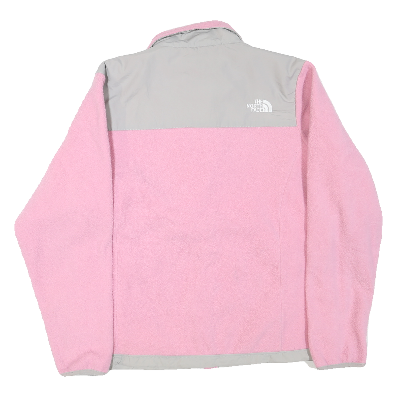 THE NORTH FACE Womens Pink & Grey Fleece Jacket L Polyester Outdoor Zip