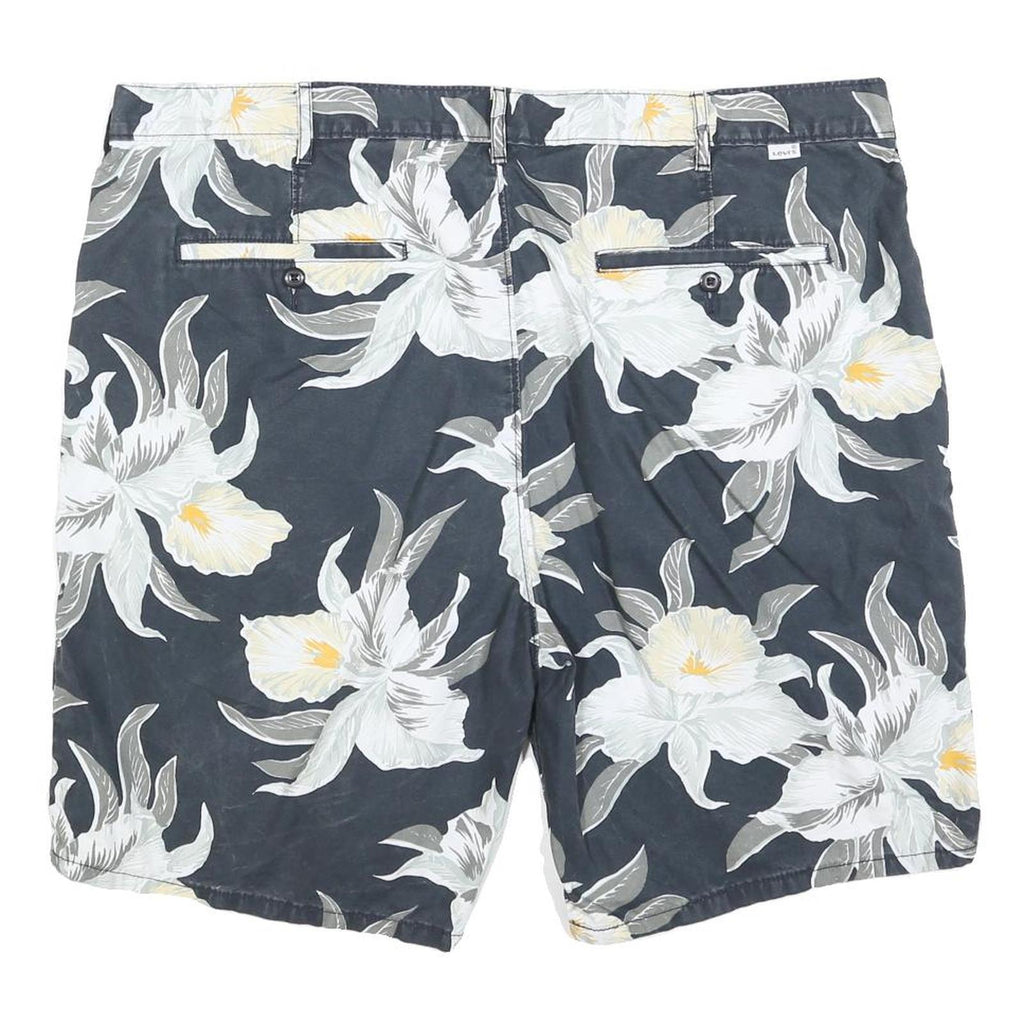LEVI'S Mens Shorts Blue Floral Pattern 2XL W44 Cotton Blend Casual Summer