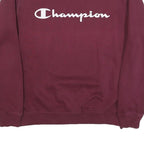 CHAMPION Mens Maroon Crew Neck S Cotton Blend Sweatshirt Pullover Logo