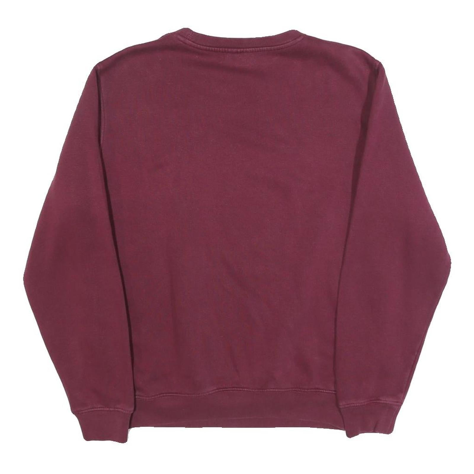 CHAMPION Mens Maroon Crew Neck S Cotton Blend Sweatshirt Pullover Logo