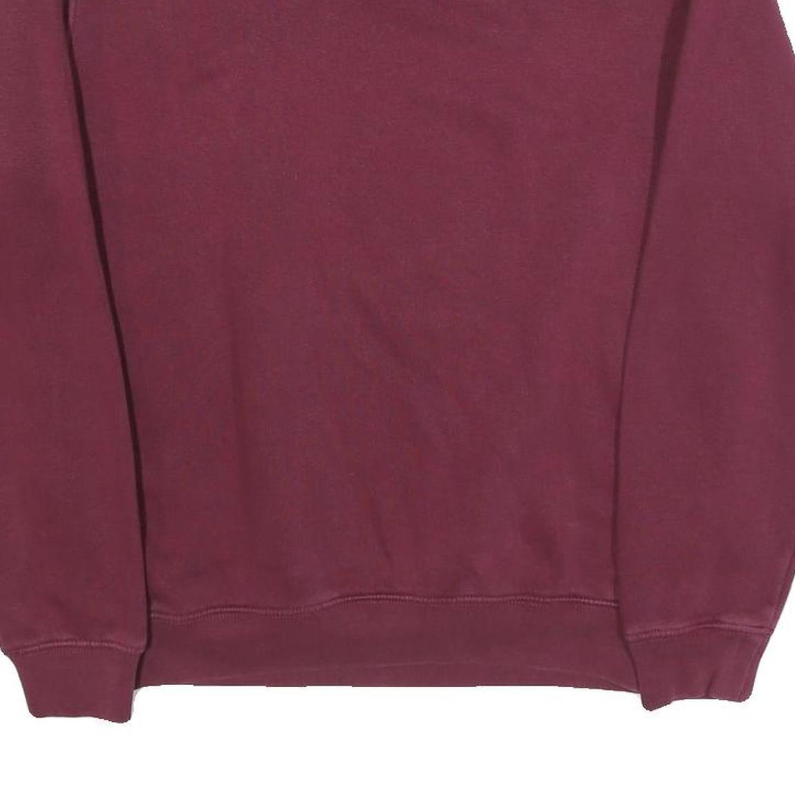 CHAMPION Mens Maroon Crew Neck S Cotton Blend Sweatshirt Pullover Logo