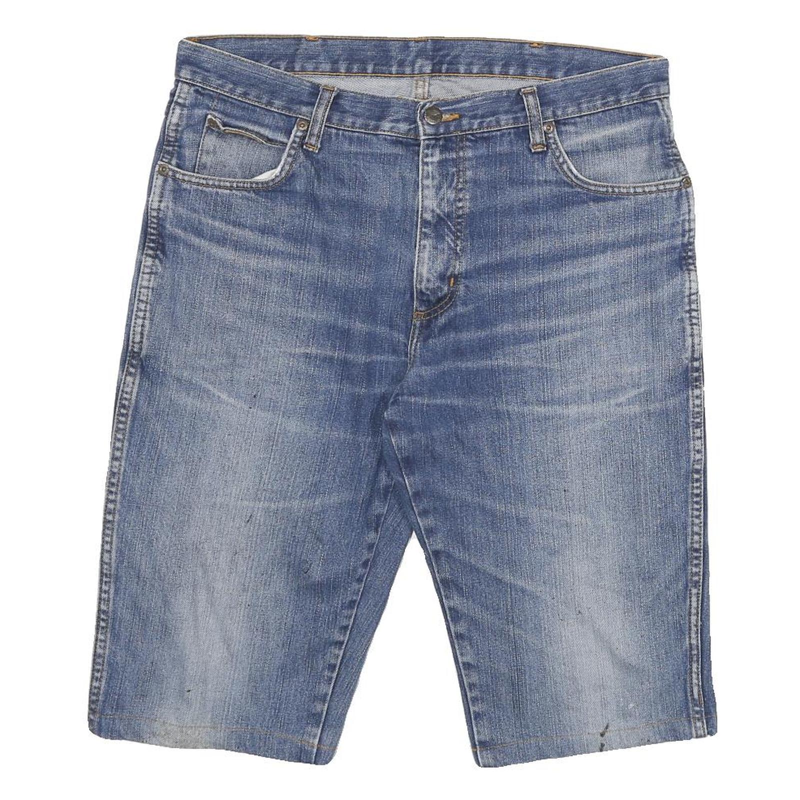 WRANGLER Mens Denim Blue Casual Shorts XL W34 Classic Fit Cotton Blend