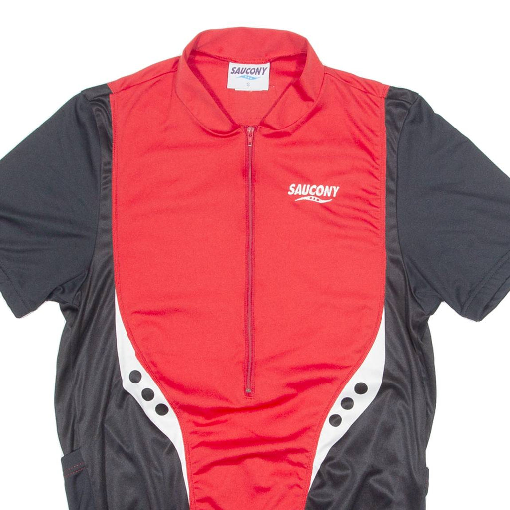 SAUCONY Cycling Mens Jersey Red 1/2 Zip S