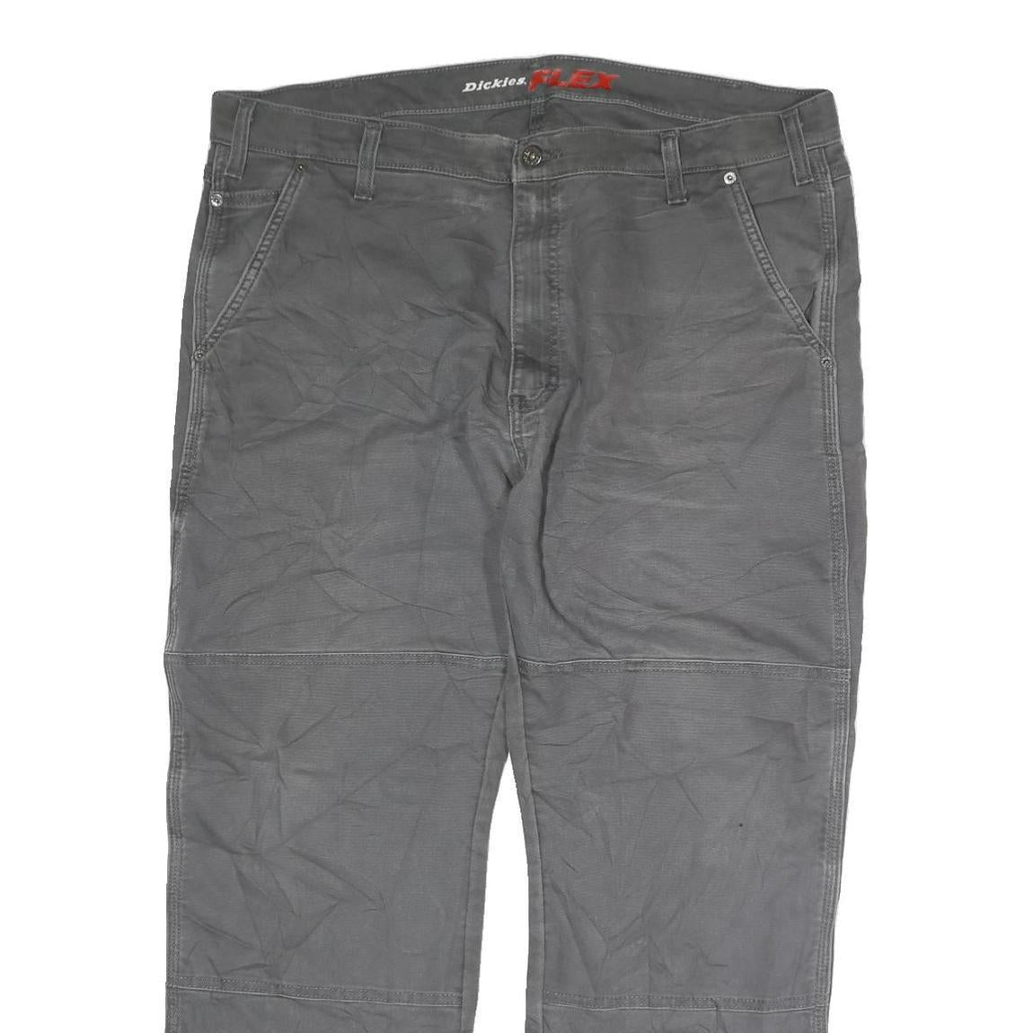 DICKIES Mens Regular Fit Grey Denim Jeans W40 L30 Workwear Durable Zip