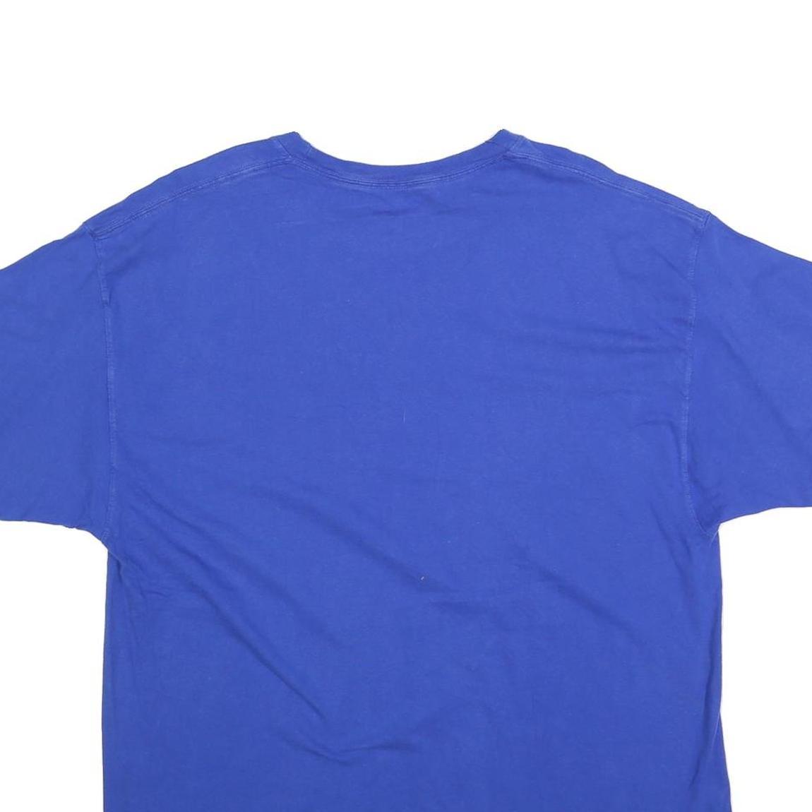 CHAMPION Mens Blue Graphic T-Shirt XL Short Sleeve Crew Neck Cotton Blend