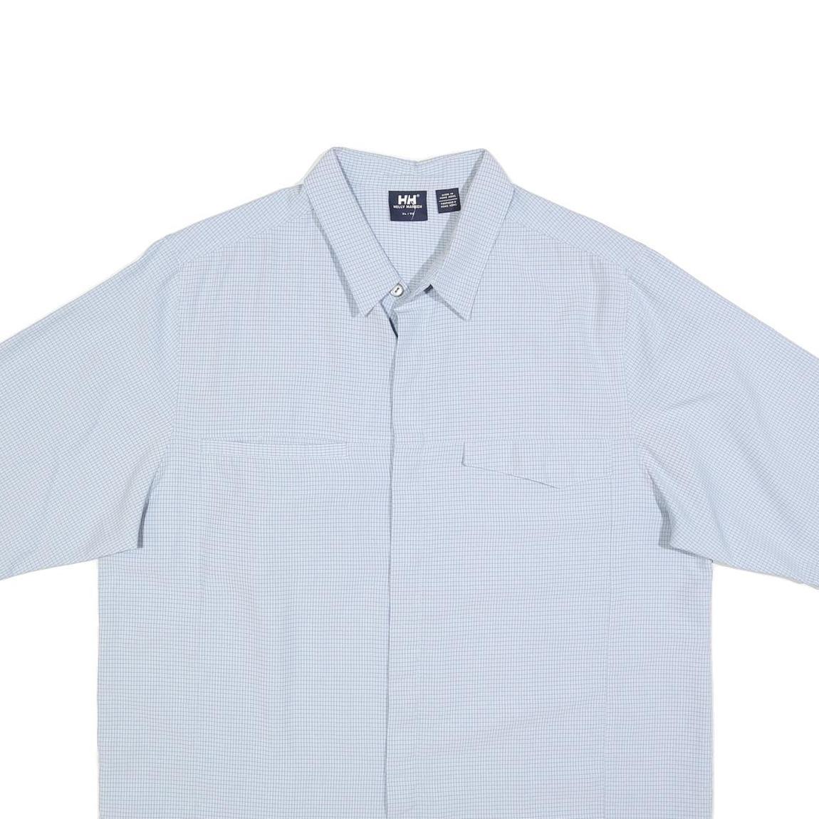 HELLY HANSEN Mens Blue Cotton Blend Shirt XL Casual Smart Lightweight