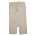 CARHARTT Mens Loose Beige Cotton Blend Trousers W40 L30 Zip Casual Workwear