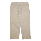CARHARTT Mens Loose Beige Cotton Blend Trousers W40 L30 Zip Casual Workwear