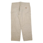 CARHARTT Mens Loose Beige Cotton Blend Trousers W40 L30 Zip Casual Workwear