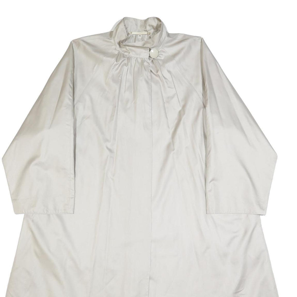 KRAUSE SENN Womens Cream Button Jacket S Polyester Plain Elegant Lightweight