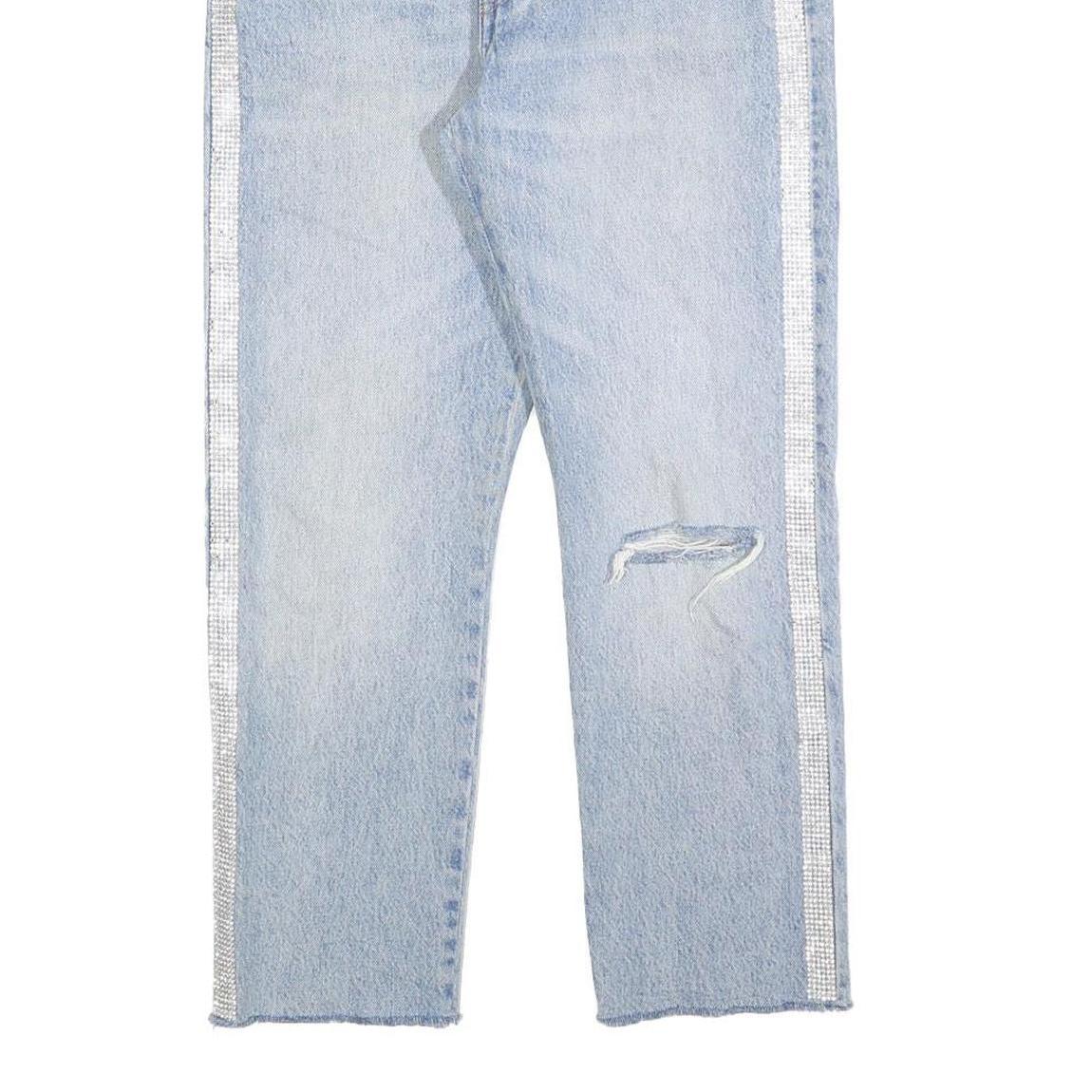 LEVI'S 501 Womens Jeans Blue Regular Straight Denim Light W28 L26 Button Fly