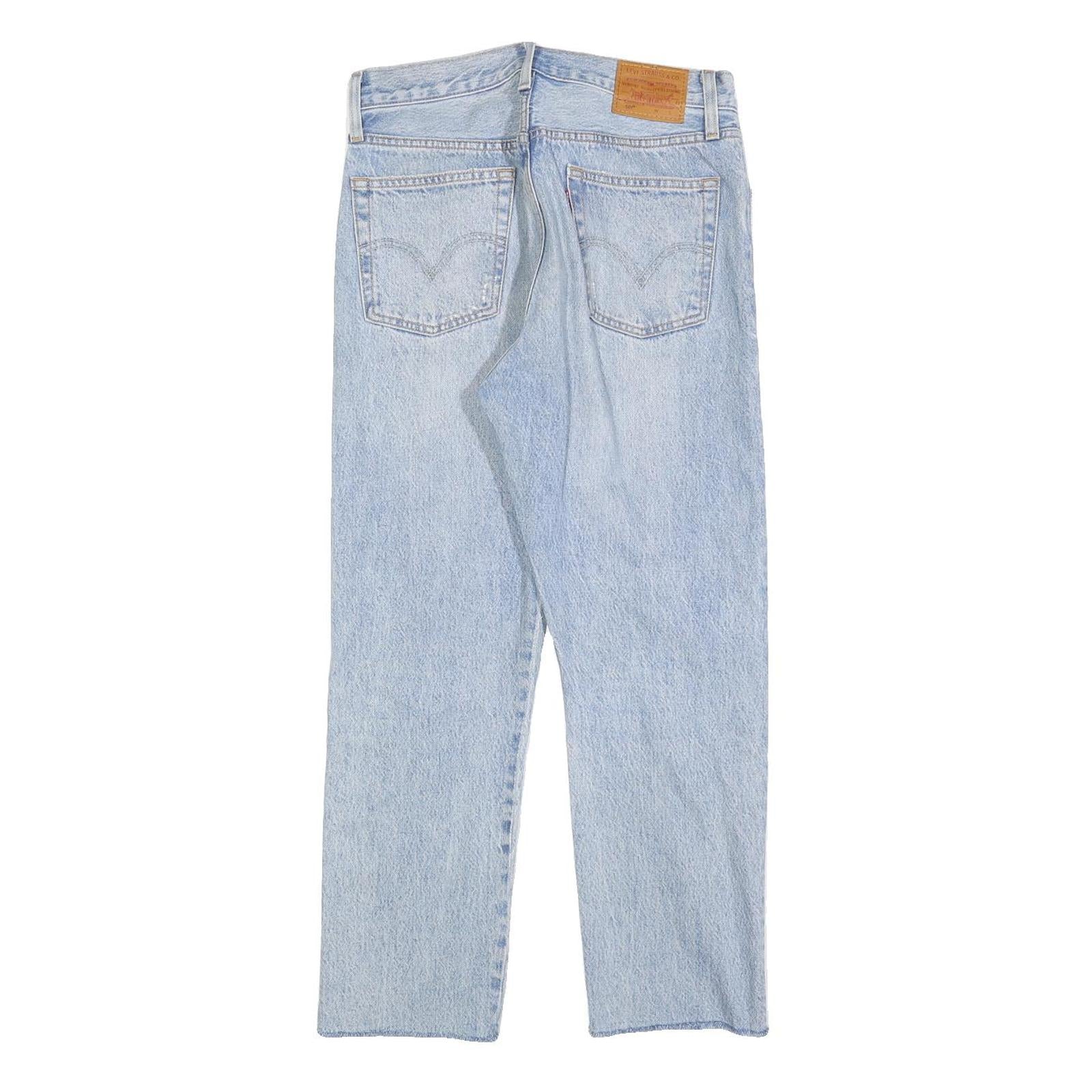 LEVI'S 501 Womens Jeans Blue Regular Straight Denim Light W28 L26 Button Fly