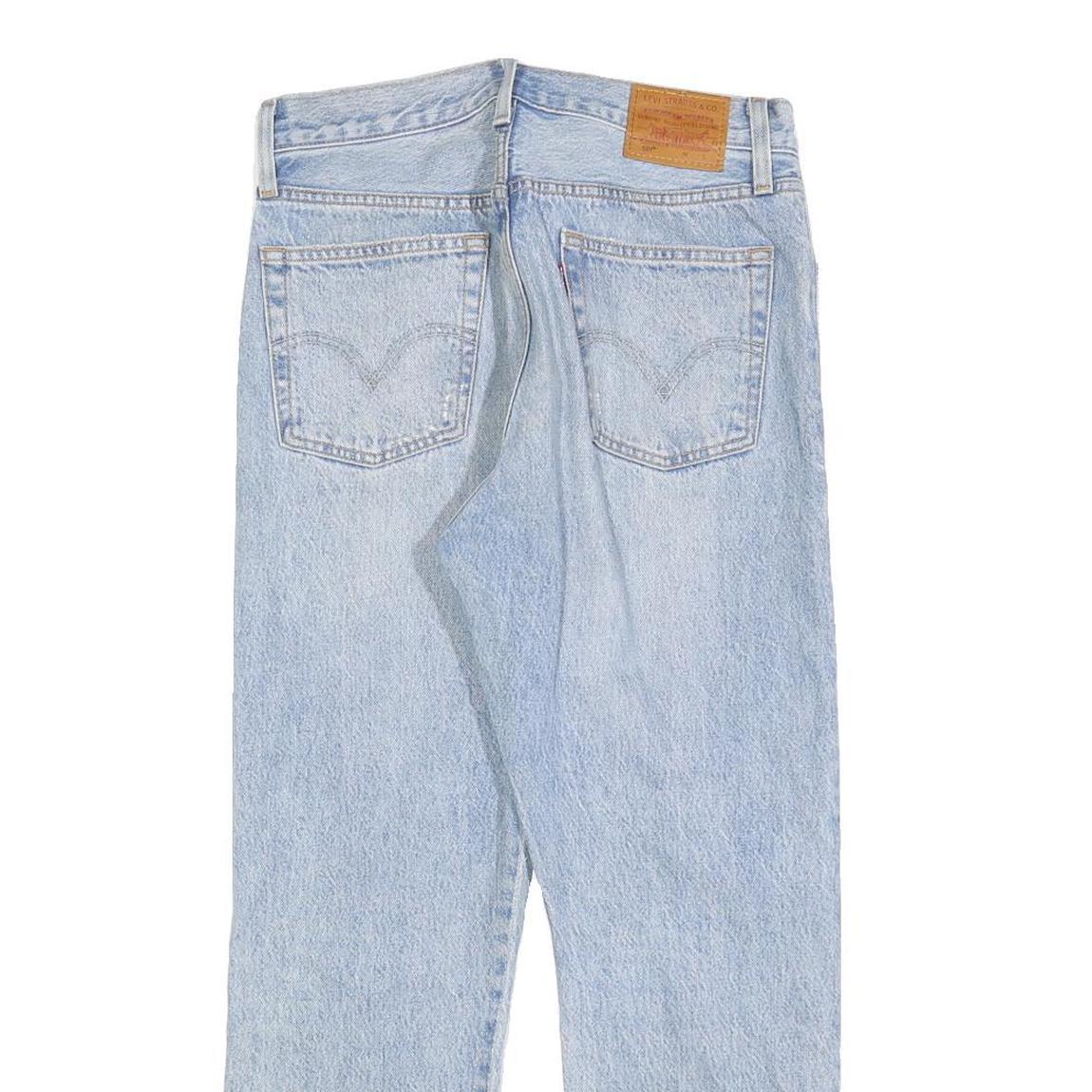 LEVI'S 501 Womens Jeans Blue Regular Straight Denim Light W28 L26 Button Fly