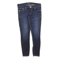 EXPRESS Womens Slim Dark Blue Denim Jeans W30 L28 Stylish Contrast Stitching