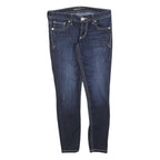EXPRESS Womens Slim Dark Blue Denim Jeans W30 L28 Stylish Contrast Stitching