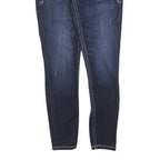 EXPRESS Womens Slim Dark Blue Denim Jeans W30 L28 Stylish Contrast Stitching
