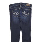 EXPRESS Womens Slim Dark Blue Denim Jeans W30 L28 Stylish Contrast Stitching