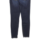 EXPRESS Womens Slim Dark Blue Denim Jeans W30 L28 Stylish Contrast Stitching