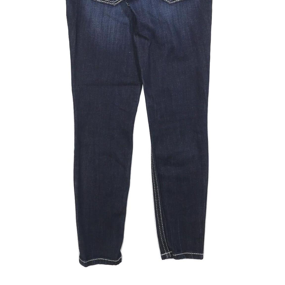 EXPRESS Womens Slim Dark Blue Denim Jeans W30 L28 Stylish Contrast Stitching