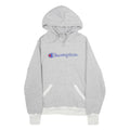 CHAMPION Mens Grey Cotton Blend Pullover Hoodie S Classic Logo Sweatshirt