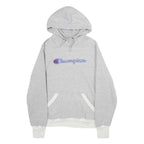 CHAMPION Mens Grey Cotton Blend Pullover Hoodie S Classic Logo Sweatshirt