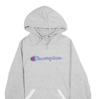 CHAMPION Mens Grey Cotton Blend Pullover Hoodie S Classic Logo Sweatshirt