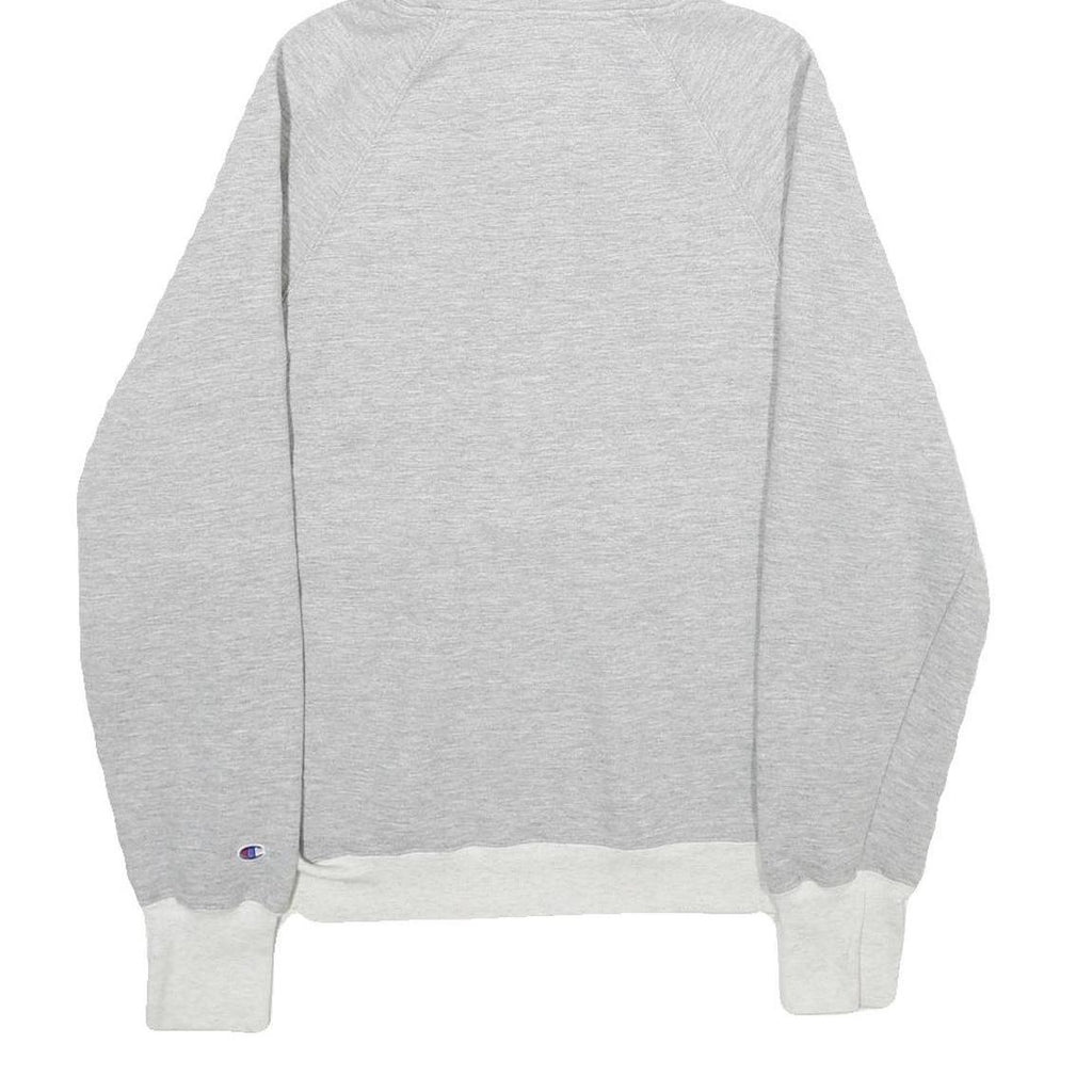 CHAMPION Mens Grey Cotton Blend Pullover Hoodie S Classic Logo Sweatshirt