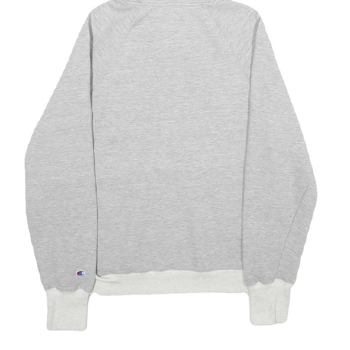 CHAMPION Mens Grey Cotton Blend Pullover Hoodie S Classic Logo Sweatshirt