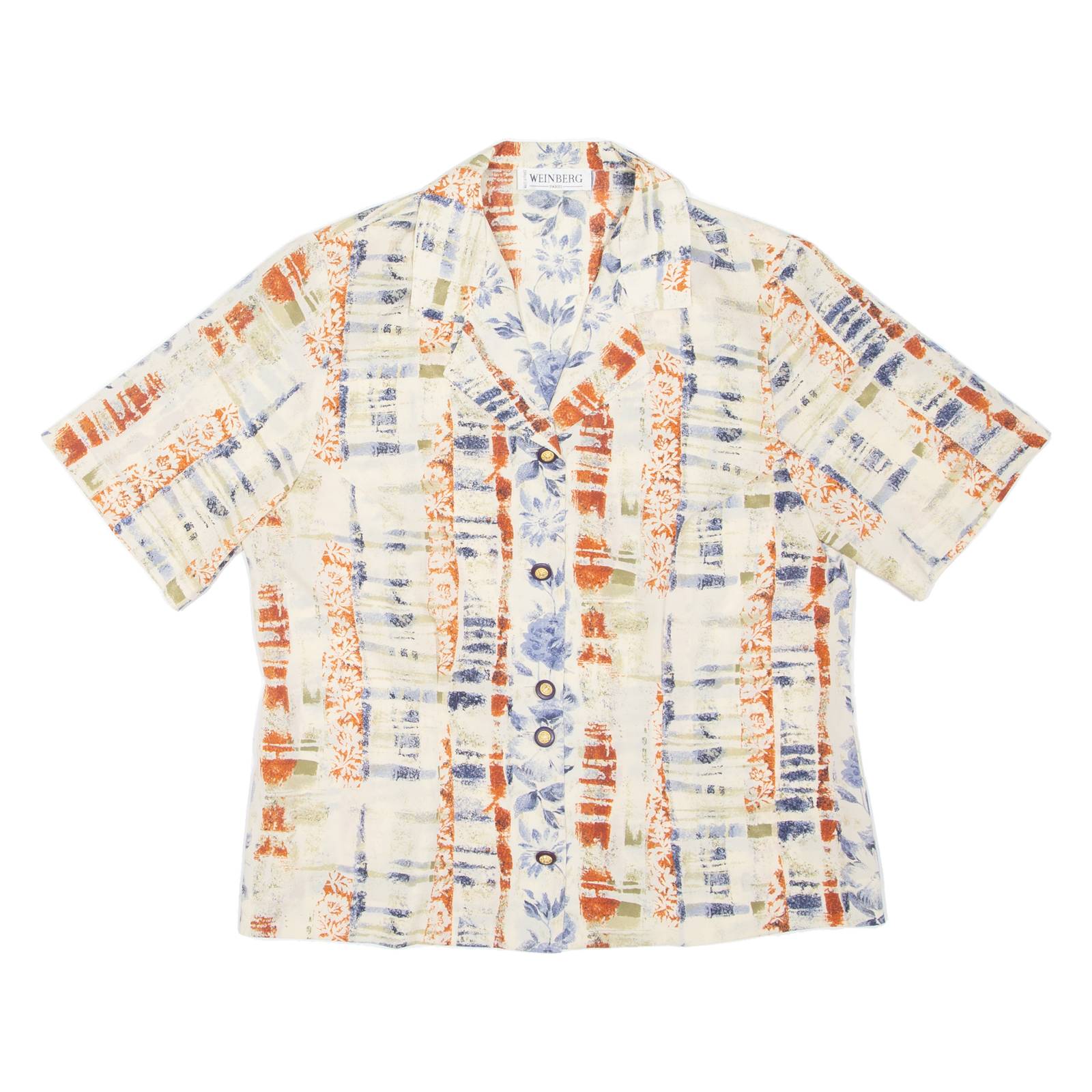 WEINBERG Mens Shirt Cream Floral S