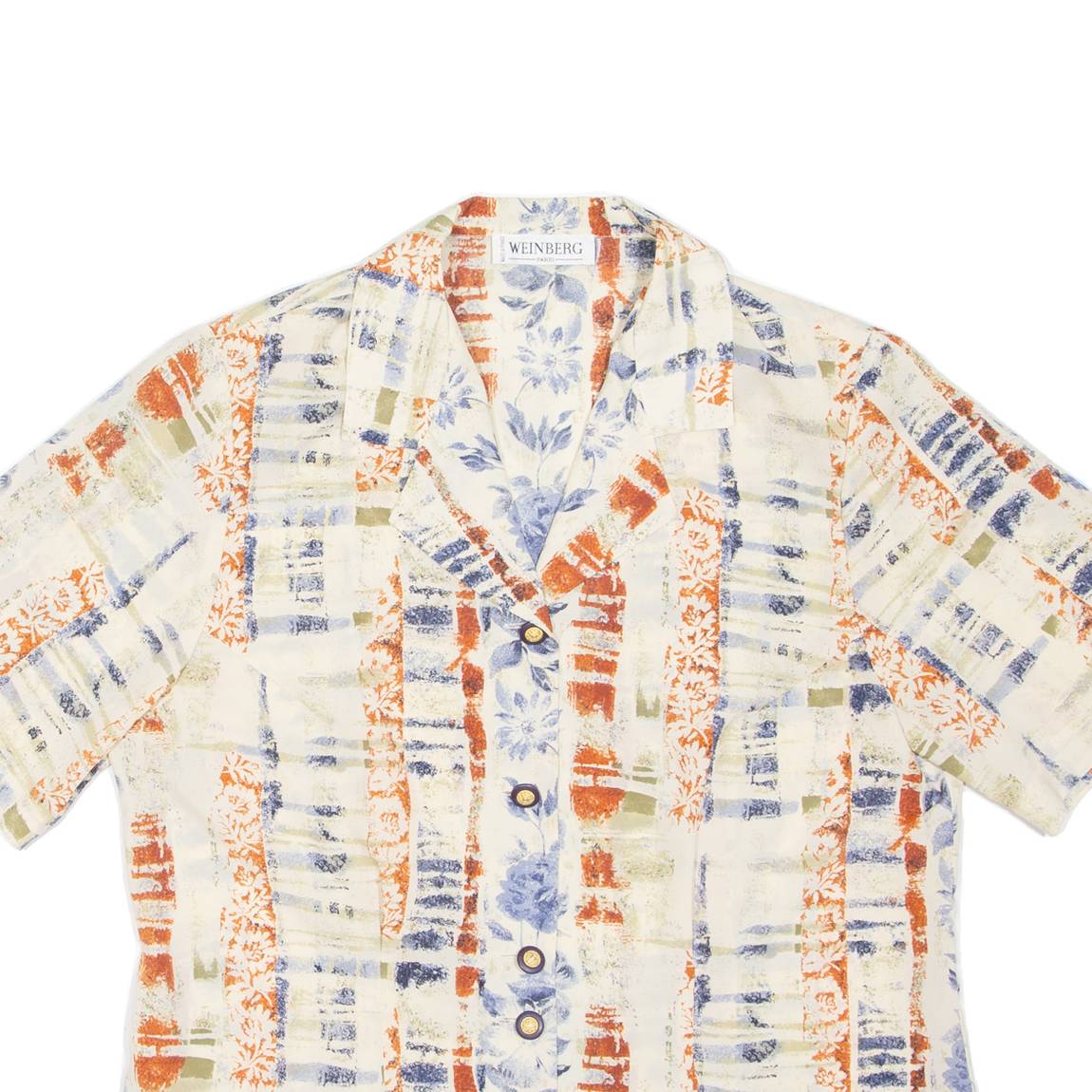 WEINBERG Mens Shirt Cream Floral S