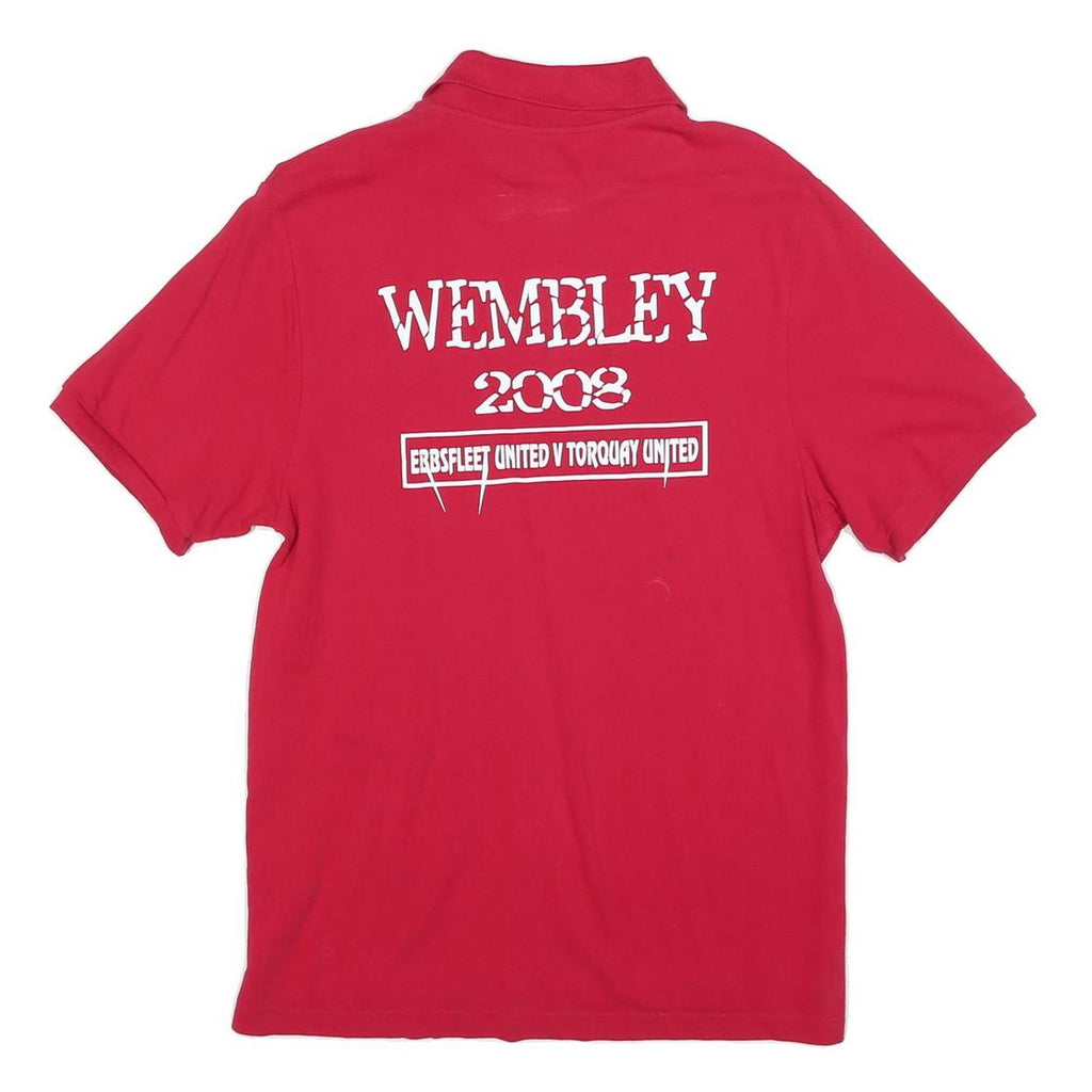 NIKE Mens Red Polo Shirt Wimbledon 2008 Short Sleeve Cotton Blend M Casual