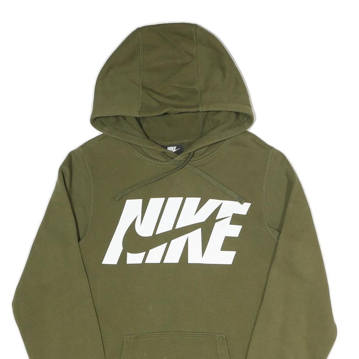NIKE Mens Green Hoodie XS Cotton Blend Pullover Sweatshirt