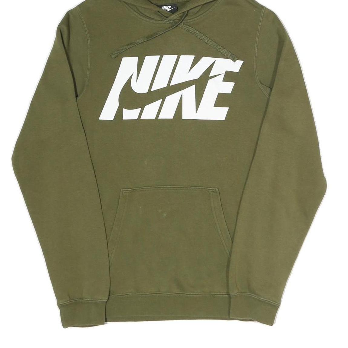 NIKE Mens Green Hoodie XS Cotton Blend Pullover Sweatshirt