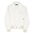 WRANGLER Mens White Polyester Blend Jacket M Button Closure Plain Casual