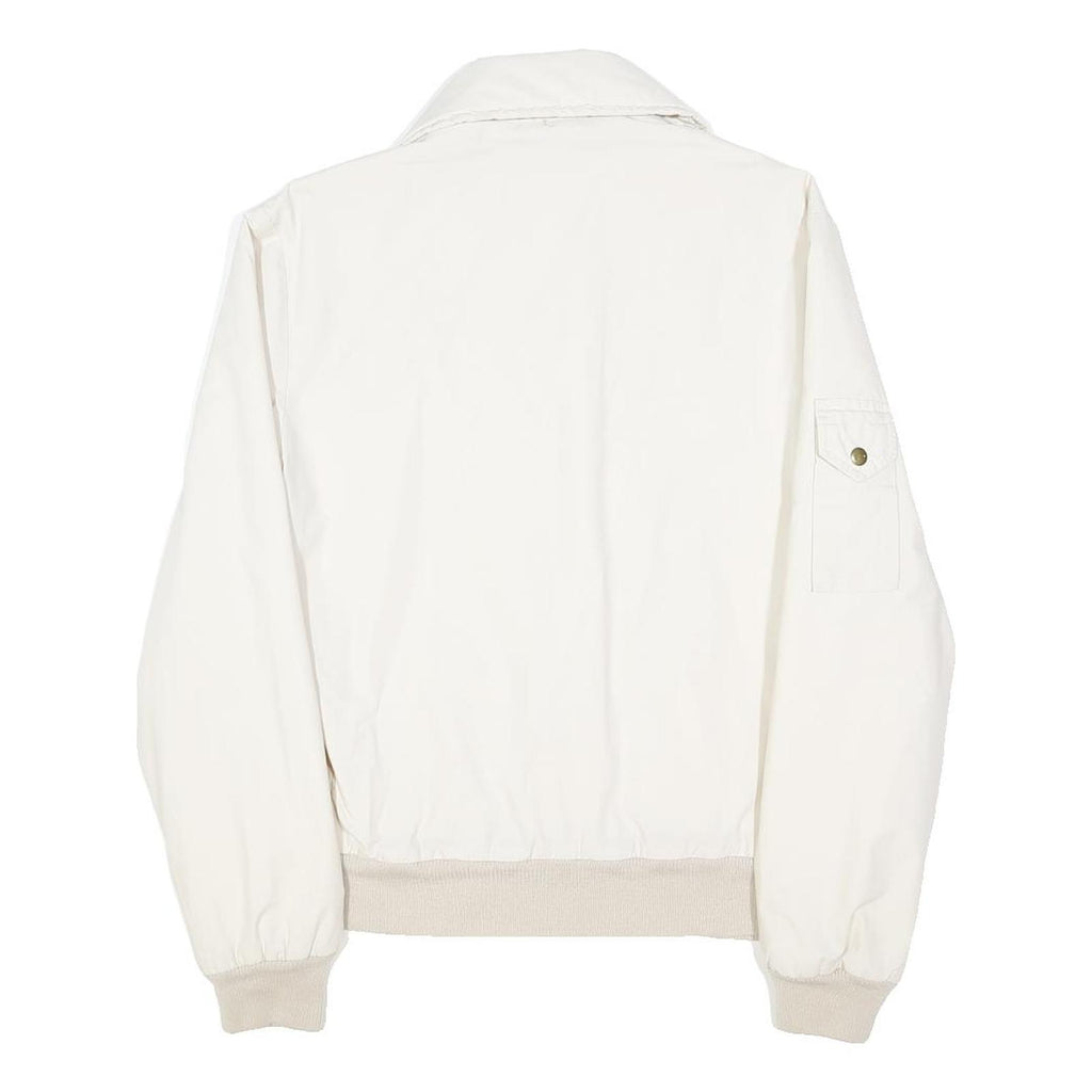WRANGLER Mens White Polyester Blend Jacket M Button Closure Plain Casual
