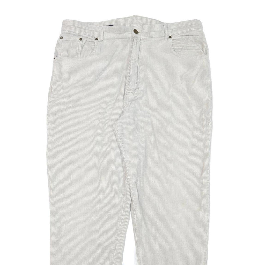 CHEROKEE Mens Relaxed Cotton Blend White Zip Trousers W36 L30 Casual Wear