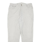 CHEROKEE Mens Relaxed Cotton Blend White Zip Trousers W36 L30 Casual Wear