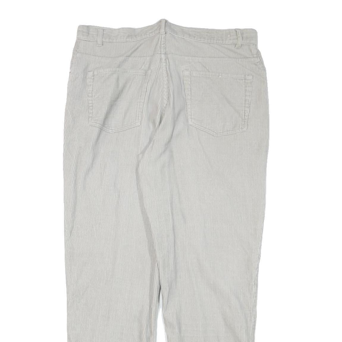 CHEROKEE Mens Relaxed Cotton Blend White Zip Trousers W36 L30 Casual Wear