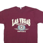 AL STYLE Mens Maroon Las Vegas Original Graphic T-Shirt L Short Sleeve Crew Neck