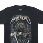 MSF Mens Black Hatehero Graphic T-Shirt L Short Sleeve Crew Neck Cotton Blend