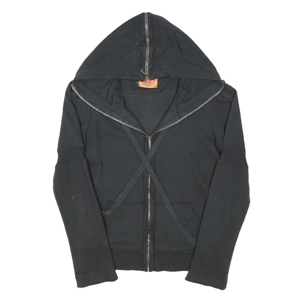 JUICY COUTURE Womens Black Full Zip Hoodie S Cotton Blend Casual Fashion