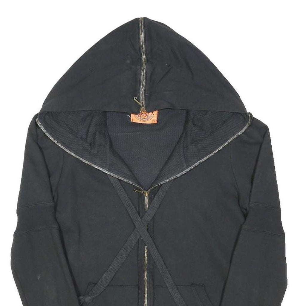JUICY COUTURE Womens Black Full Zip Hoodie S Cotton Blend Casual Fashion