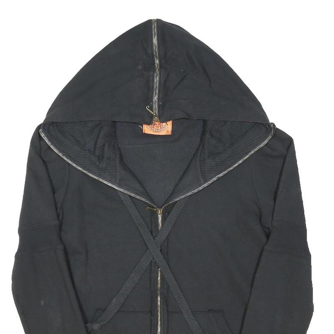 JUICY COUTURE Womens Black Full Zip Hoodie S Cotton Blend Casual Fashion