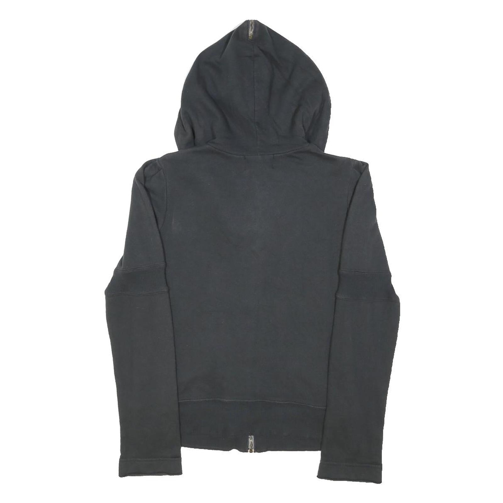 JUICY COUTURE Womens Black Full Zip Hoodie S Cotton Blend Casual Fashion