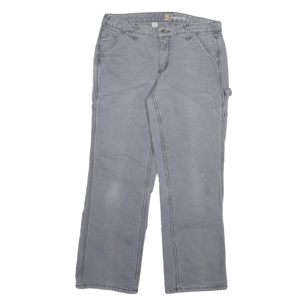 CARHARTT Womens Cotton Blend Blue Regular Fit Straight Leg Trousers W31 L27