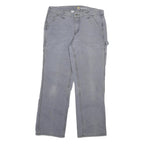 CARHARTT Womens Cotton Blend Blue Regular Fit Straight Leg Trousers W31 L27